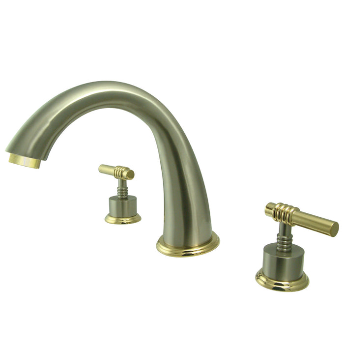 Milano KS2369ML Two-Handle 3-Hole Deck Mount Roman Tub Faucet, Brushed Nickel/Polished Brass