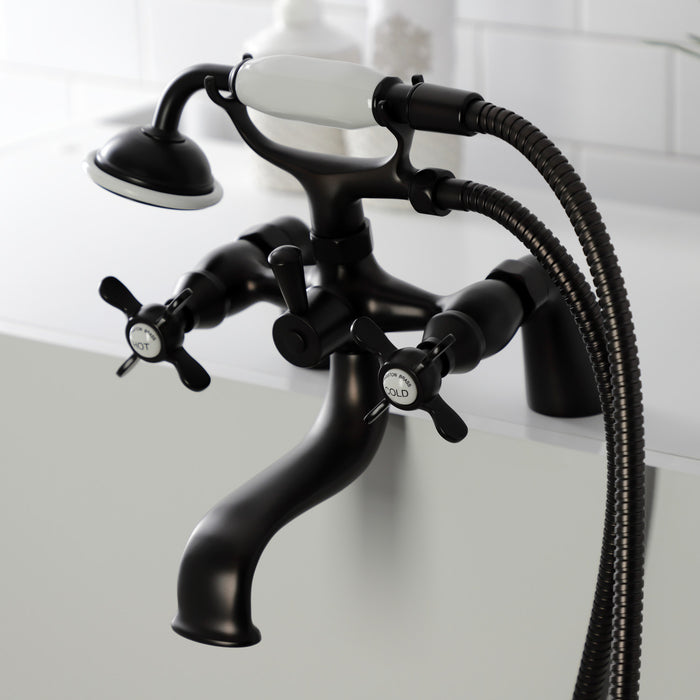 Essex KS247ORB Three-Handle 2-Hole Deck Mount Clawfoot Tub Faucet with Handshower, Oil Rubbed Bronze