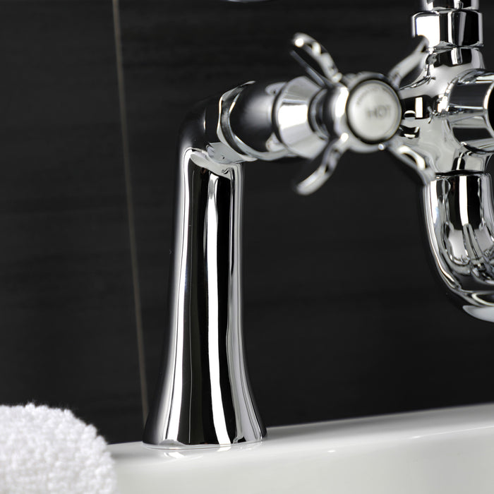 Kingston Heirloom KS248C - Essex Three-Handle 2-Hole Deck-Mount Clawfoot Tub Faucet with Hand Shower, Polished Chrome