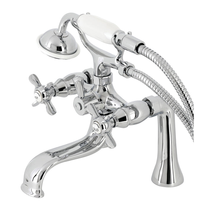 Essex KS248C Three-Handle 2-Hole Deck Mount Clawfoot Tub Faucet with Handshower, Polished Chrome