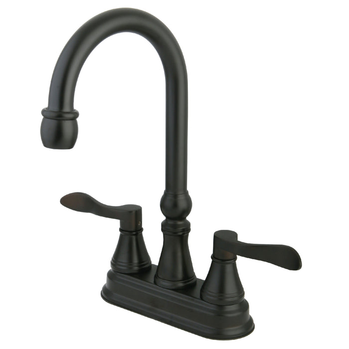 NuFrench KS2495DFL Two-Handle 2-Hole Deck Mount Bar Faucet, Oil Rubbed Bronze