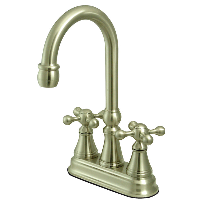 Governor KS2498KX Two-Handle 2-Hole Deck Mount Bar Faucet, Brushed Nickel