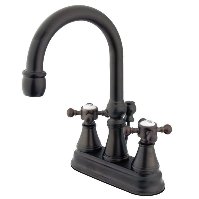 Vintage KS2615BX Two-Handle 3-Hole Deck Mount 4" Centerset Bathroom Faucet with Brass Pop-Up, Oil Rubbed Bronze