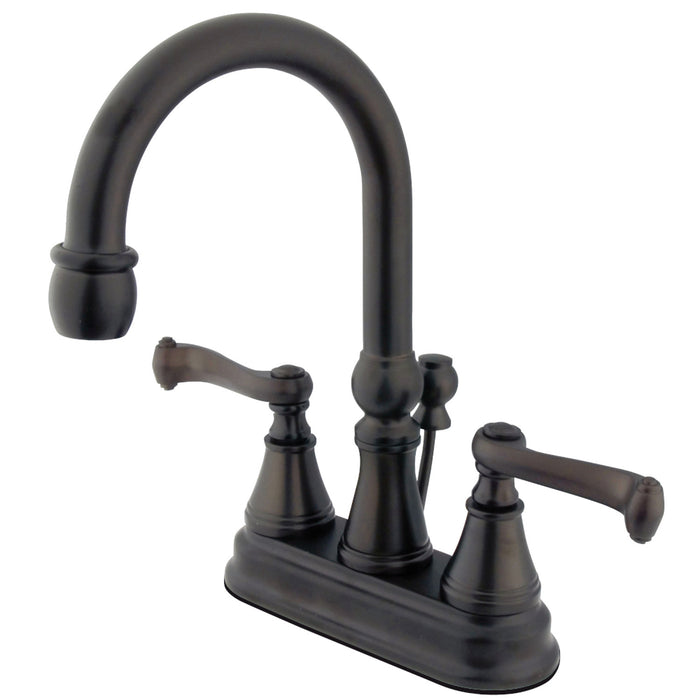 Royale KS2615FL Two-Handle 3-Hole Deck Mount 4" Centerset Bathroom Faucet with Brass Pop-Up, Oil Rubbed Bronze