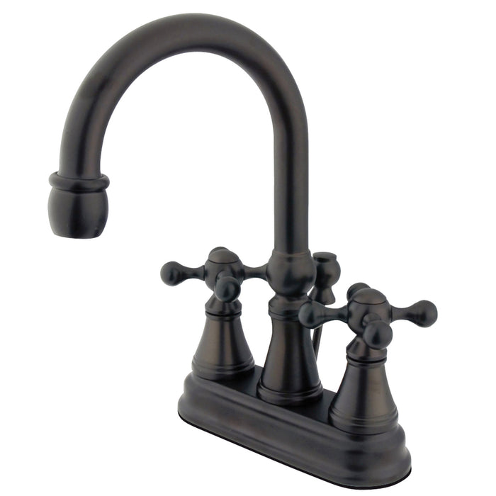 Governor KS2615KX Two-Handle 3-Hole Deck Mount 4" Centerset Bathroom Faucet with Brass Pop-Up, Oil Rubbed Bronze