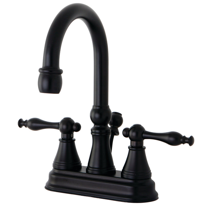 Naples KS2615NL Two-Handle 3-Hole Deck Mount 4" Centerset Bathroom Faucet with Brass Pop-Up, Oil Rubbed Bronze
