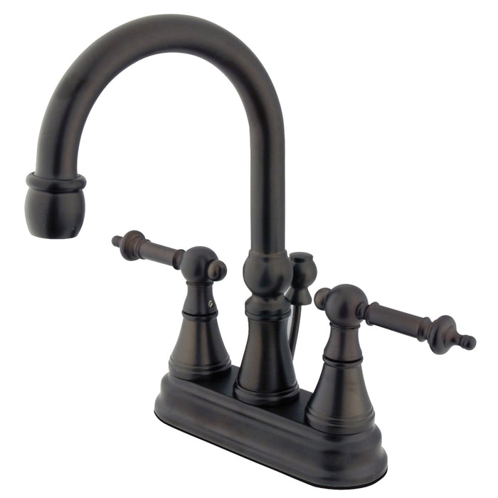 Templeton KS2615TL Two-Handle 3-Hole Deck Mount 4" Centerset Bathroom Faucet with Brass Pop-Up, Oil Rubbed Bronze
