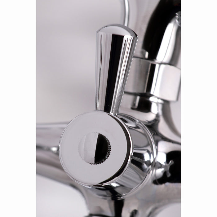 Kingston KS267C Three-Handle 2-Hole Deck Mount Clawfoot Tub Faucet with Hand Shower, Polished Chrome