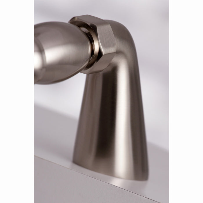 Kingston KS267SN Three-Handle 2-Hole Deck Mount Clawfoot Tub Faucet with Hand Shower, Brushed Nickel
