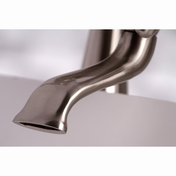 Kingston KS267SN Three-Handle 2-Hole Deck Mount Clawfoot Tub Faucet with Hand Shower, Brushed Nickel