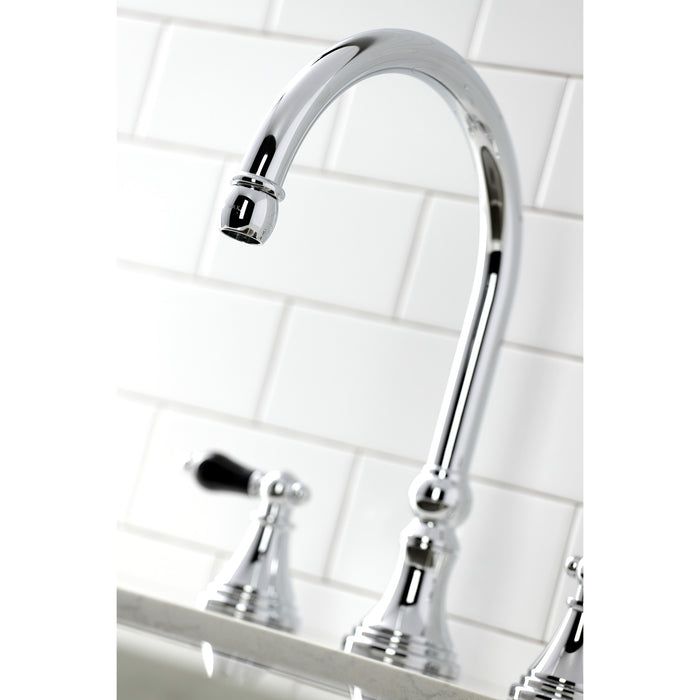 Duchess KS2791PKLBS Widespread Kitchen Faucet with Brass Sprayer, Polished Chrome
