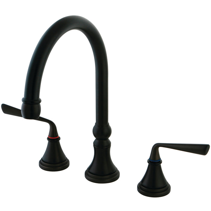 Silver Sage KS2795ZLLS Two-Handle 3-Hole Deck Mount Widespread Kitchen Faucet, Oil Rubbed Bronze