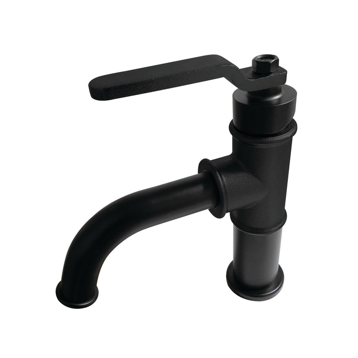 Whitaker KS2820KL Single-Handle 1-Hole Deck Mount Bathroom Faucet with Push Pop-Up, Matte Black