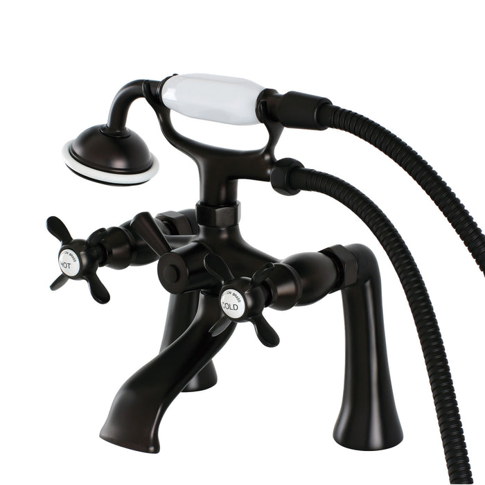 Essex KS288ORB Three-Handle 2-Hole Deck Mount Clawfoot Tub Faucet with Hand Shower, Oil Rubbed Bronze