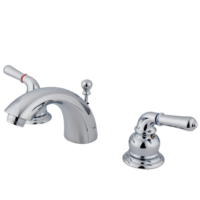 KS2951 Two-Handle 3-Hole Deck Mount Mini-Widespread Bathroom Faucet with Brass Pop-Up, Polished Chrome