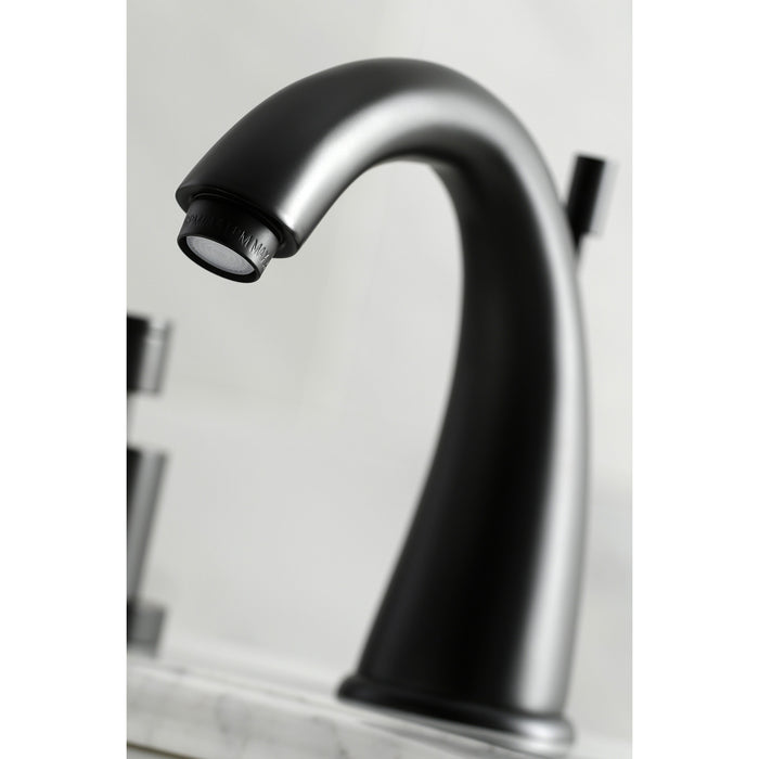 Concord KS2960DX Two-Handle 3-Hole Deck Mount Widespread Bathroom Faucet with Brass Pop-Up, Matte Black