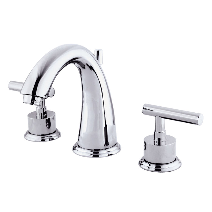 Manhattan KS2961CML Two-Handle 3-Hole Deck Mount Widespread Bathroom Faucet with Brass Pop-Up, Polished Chrome