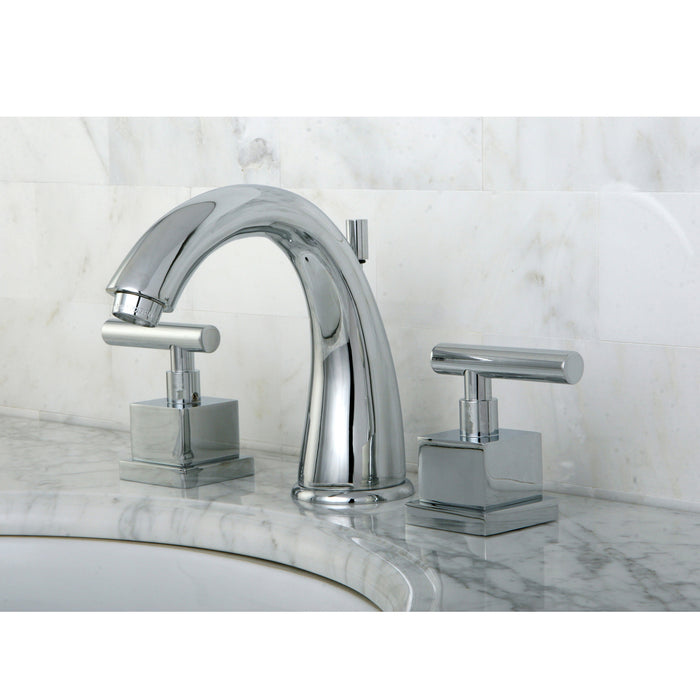 Claremont KS2961CQL Two-Handle 3-Hole Deck Mount Widespread Bathroom Faucet with Brass Pop-Up, Polished Chrome