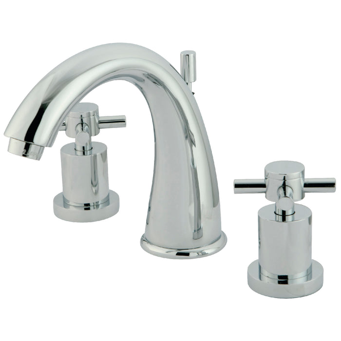 Concord KS2961DX Two-Handle 3-Hole Deck Mount Widespread Bathroom Faucet with Brass Pop-Up, Polished Chrome