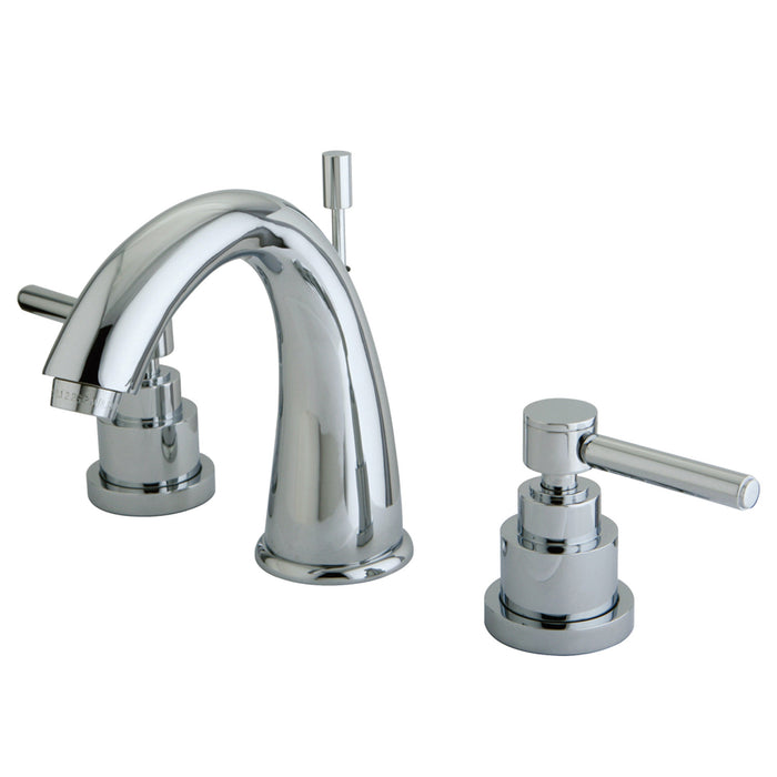 Elinvar KS2961EL Two-Handle 3-Hole Deck Mount Widespread Bathroom Faucet with Brass Pop-Up, Polished Chrome