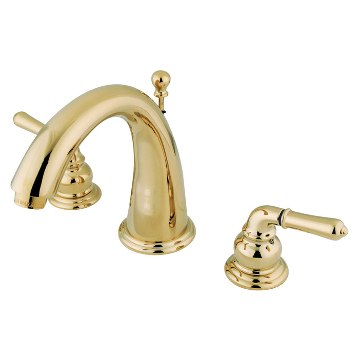 Naples KS2962 Two-Handle 3-Hole Deck Mount Widespread Bathroom Faucet with Brass Pop-Up, Polished Brass