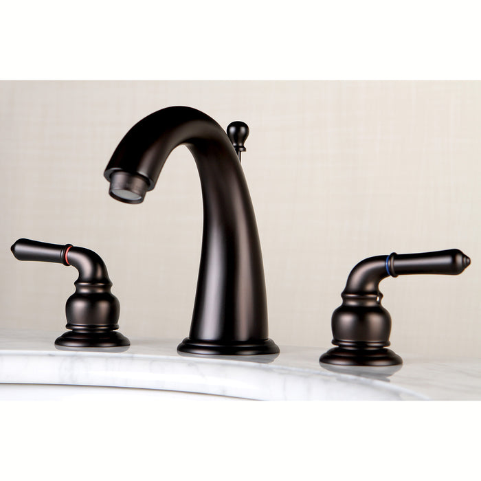Naples KS2965 Two-Handle 3-Hole Deck Mount Widespread Bathroom Faucet with Brass Pop-Up, Oil Rubbed Bronze