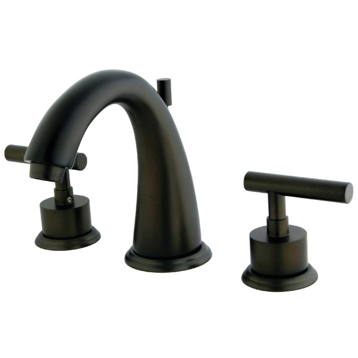 Manhattan KS2965CML Two-Handle 3-Hole Deck Mount Widespread Bathroom Faucet with Brass Pop-Up, Oil Rubbed Bronze
