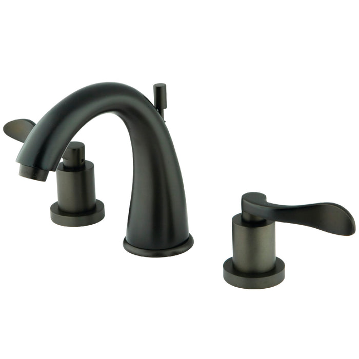 NuWave KS2965DFL Two-Handle 3-Hole Deck Mount Widespread Bathroom Faucet with Brass Pop-Up, Oil Rubbed Bronze