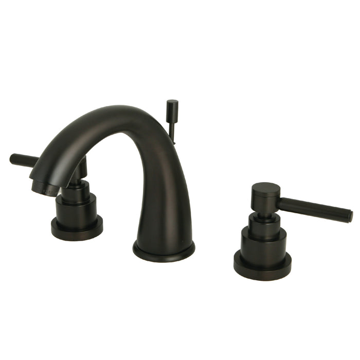 Elinvar KS2965EL Two-Handle 3-Hole Deck Mount Widespread Bathroom Faucet with Brass Pop-Up, Oil Rubbed Bronze