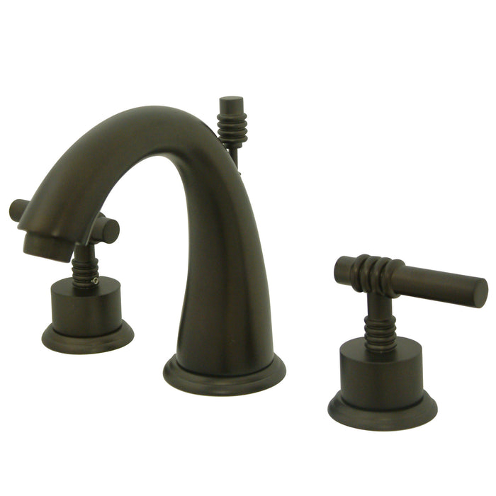 Milano KS2965ML Two-Handle 3-Hole Deck Mount Widespread Bathroom Faucet with Brass Pop-Up, Oil Rubbed Bronze