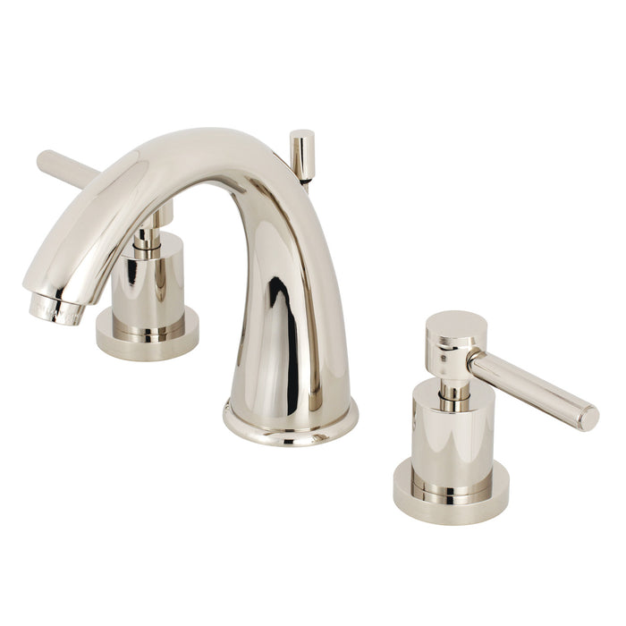 Concord KS2966DL Two-Handle 3-Hole Deck Mount Widespread Bathroom Faucet with Brass Pop-Up, Polished Nickel