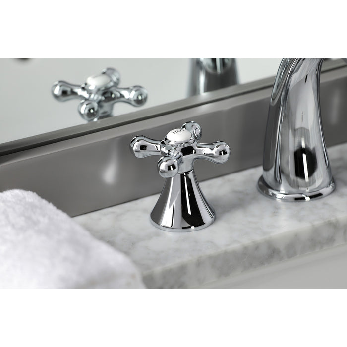 Naples KS2971AX Two-Handle 3-Hole Deck Mount Widespread Bathroom Faucet with Brass Pop-Up, Polished Chrome