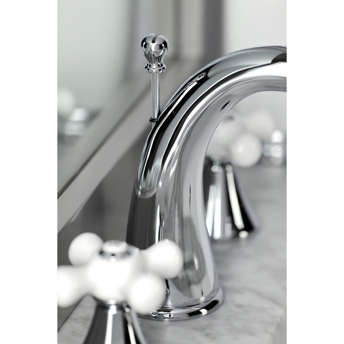 Naples KS2971PX Two-Handle 3-Hole Deck Mount Widespread Bathroom Faucet with Brass Pop-Up, Polished Chrome