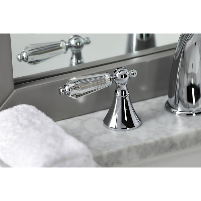 Wilshire KS2971WLL Two-Handle 3-Hole Deck Mount Widespread Bathroom Faucet with Brass Pop-Up, Polished Chrome