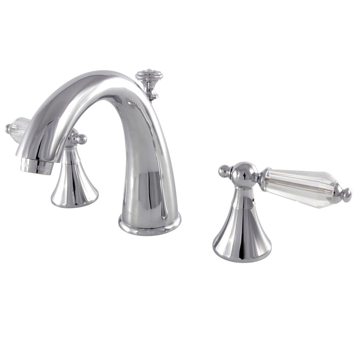 Wilshire KS2971WLL Two-Handle 3-Hole Deck Mount Widespread Bathroom Faucet with Brass Pop-Up, Polished Chrome