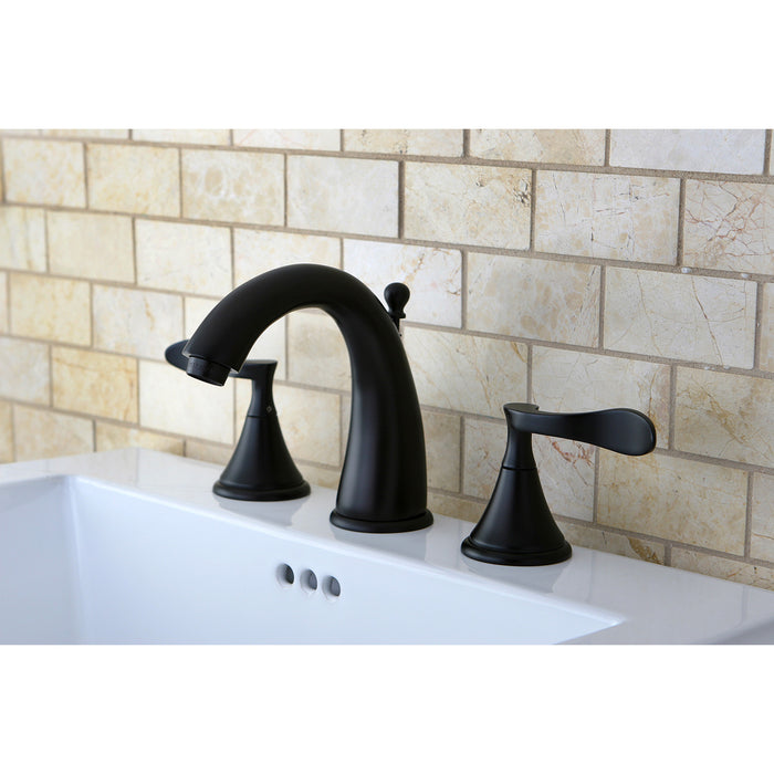 Century KS2975CFL Two-Handle 3-Hole Deck Mount Widespread Bathroom Faucet with Brass Pop-Up, Oil Rubbed Bronze