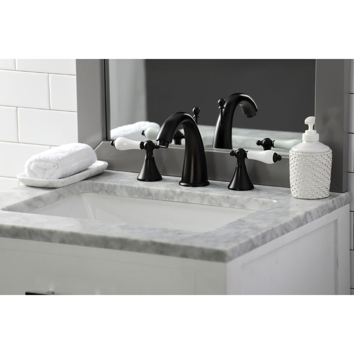 Naples KS2975PL Two-Handle 3-Hole Deck Mount Widespread Bathroom Faucet with Brass Pop-Up, Oil Rubbed Bronze