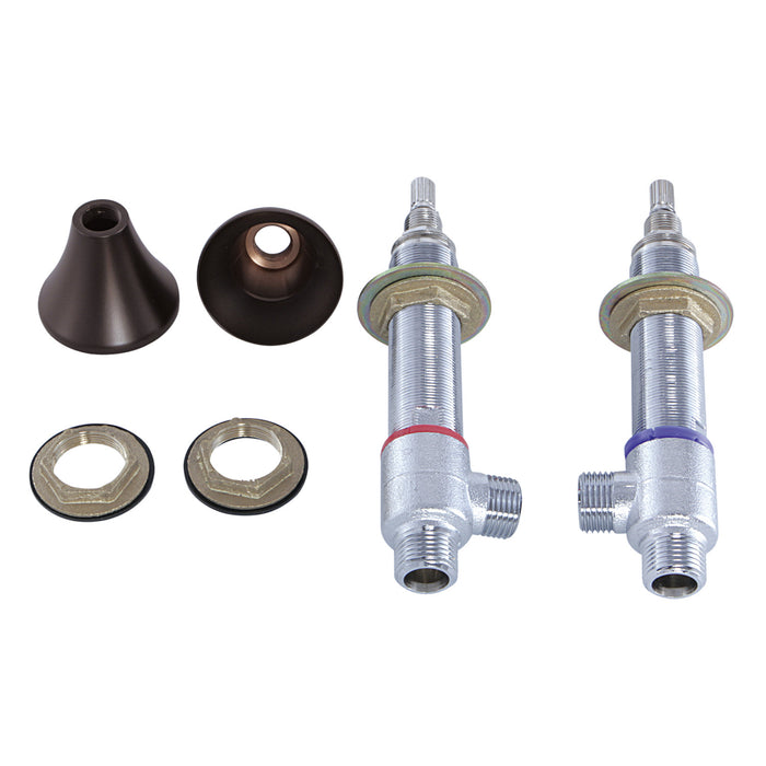 Kingston KS2975V Hot And Cold Valve Included Handle Base Install Nut Washer (1 Pair), Oil Rubbed Bronze