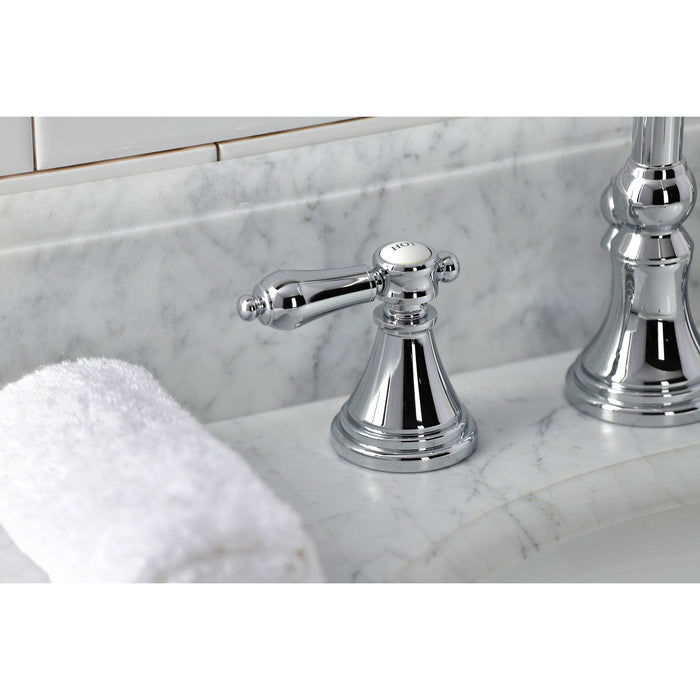 Heirloom KS2981BAL Two-Handle 3-Hole Deck Mount Widespread Bathroom Faucet with Brass Pop-Up, Polished Chrome