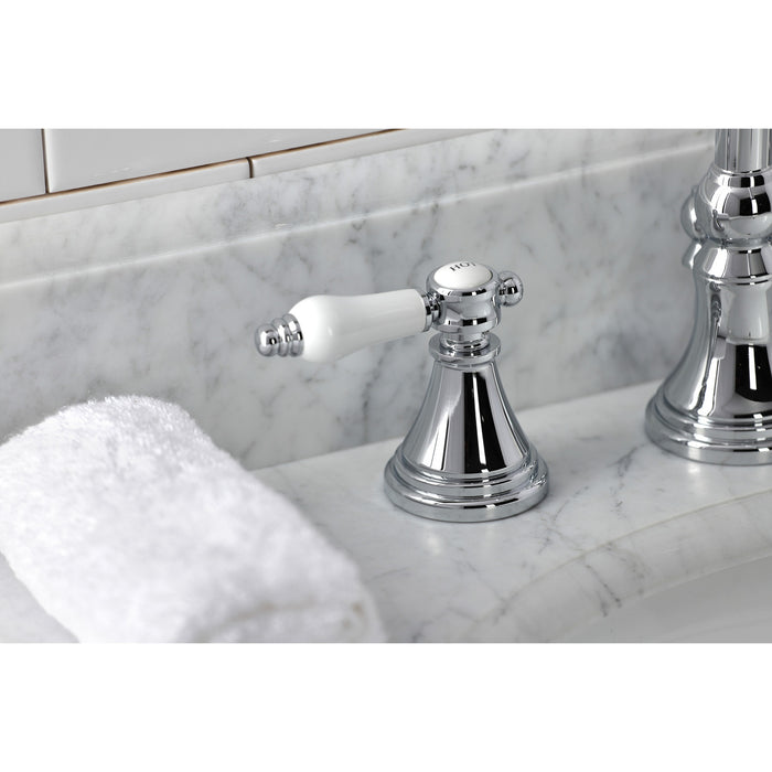 Bel-Air KS2981BPL Two-Handle 3-Hole Deck Mount Widespread Bathroom Faucet with Brass Pop-Up, Polished Chrome