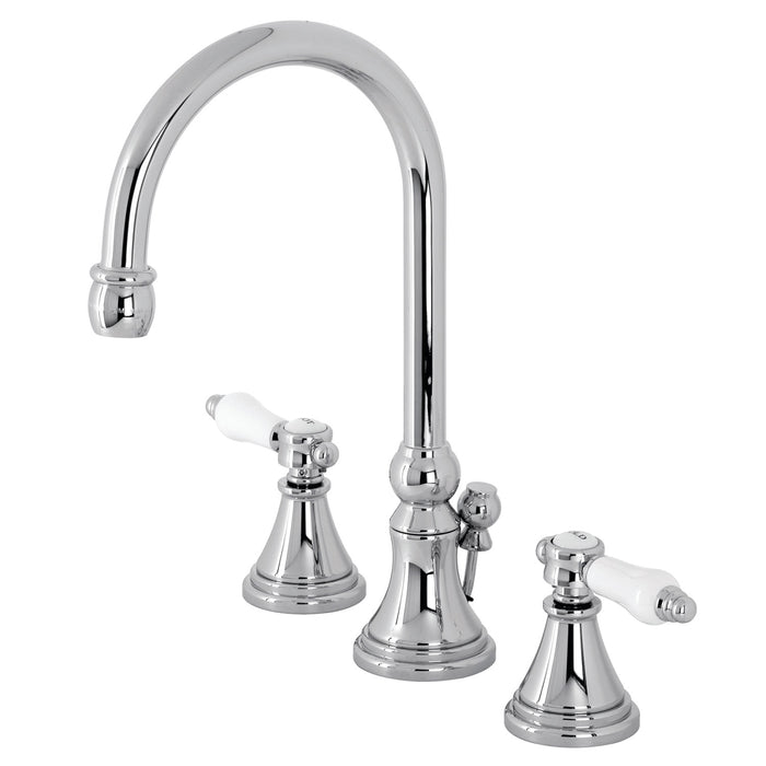 Bel-Air KS2981BPL Two-Handle 3-Hole Deck Mount Widespread Bathroom Faucet with Brass Pop-Up, Polished Chrome