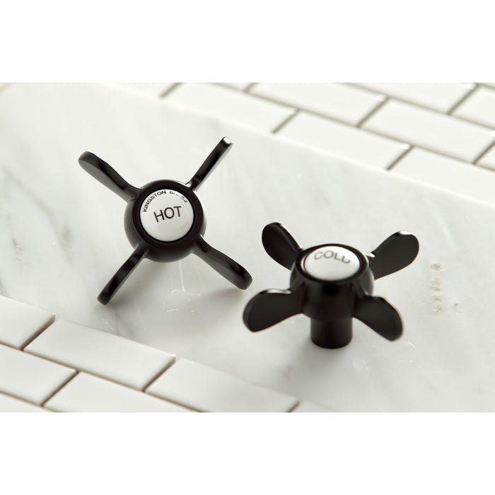 Essex KS2985BEX Two-Handle 3-Hole Deck Mount Widespread Bathroom Faucet with Brass Pop-Up, Oil Rubbed Bronze