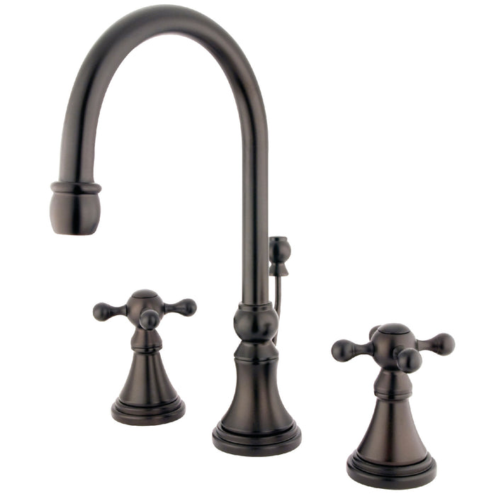 Governor KS2985KX Two-Handle 3-Hole Deck Mount Widespread Bathroom Faucet with Brass Pop-Up, Oil Rubbed Bronze