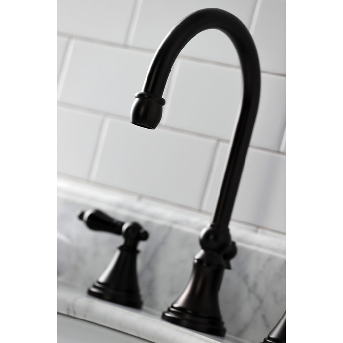 Duchess KS2985PKL Two-Handle 3-Hole Deck Mount Widespread Bathroom Faucet with Brass Pop-Up, Oil Rubbed Bronze
