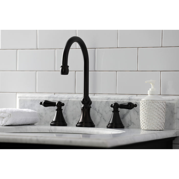 Duchess KS2985PKL Two-Handle 3-Hole Deck Mount Widespread Bathroom Faucet with Brass Pop-Up, Oil Rubbed Bronze