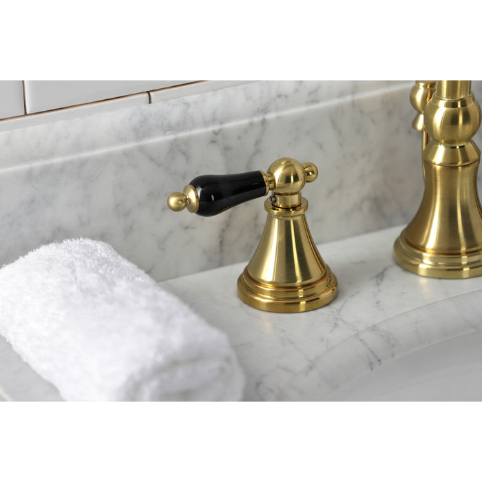 Duchess KS2987PKL Two-Handle 3-Hole Deck Mount Widespread Bathroom Faucet with Brass Pop-Up, Brushed Brass
