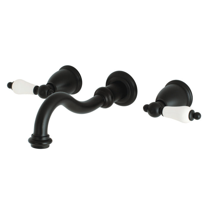 Kingston Heirloom KS3020PL - Restoration Two-Handle 3-Hole Wall Mount Roman Tub Faucet, Matte Black