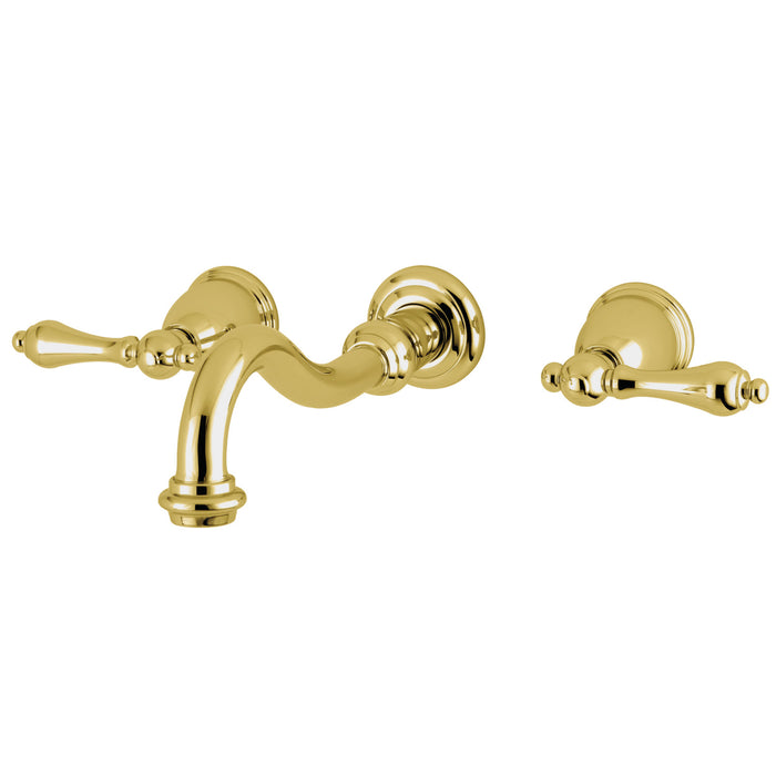 Kingston Heirloom KS3022AL - Restoration Two-Handle 3-Hole Wall Mount Roman Tub Faucet, Polished Brass