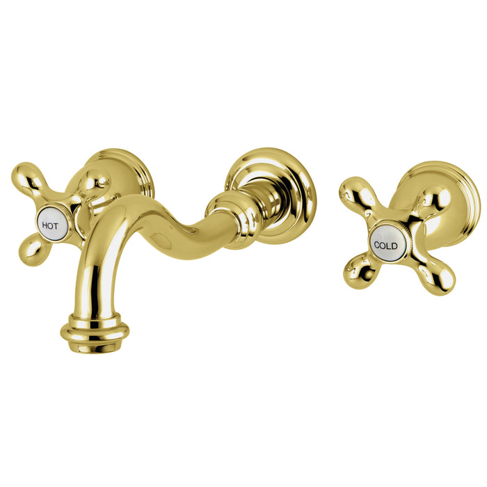 Kingston Heirloom KS3022AX - Restoration Two-Handle 3-Hole Wall Mount Roman Tub Faucet, Polished Brass