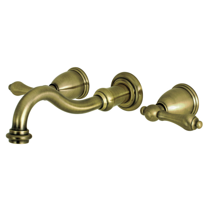 Restoration KS3023AL Two-Handle 3-Hole Wall Mount Roman Tub Faucet, Antique Brass